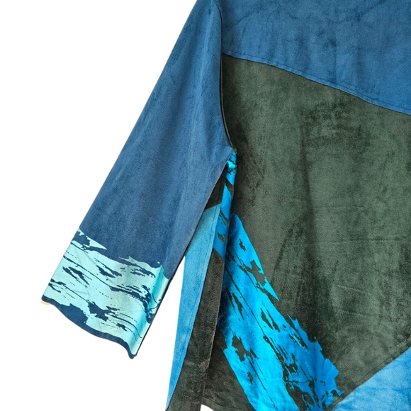 NWT Lemon Grass Peacock Hand Printed Jacket - Picture 9 of 12